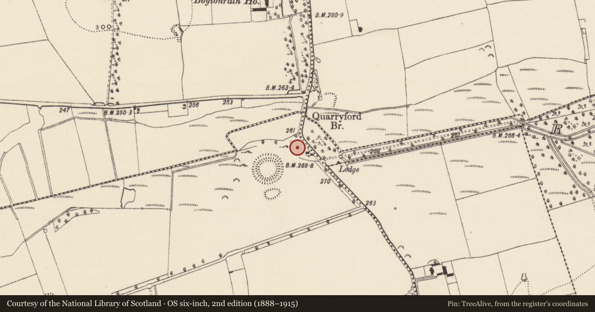 Ordnance Survey six-inch map, 2nd edition (1888–1915) covering the location of Enclosure, Garranlea, County Tipperary South, with a pin at the register's coordinates