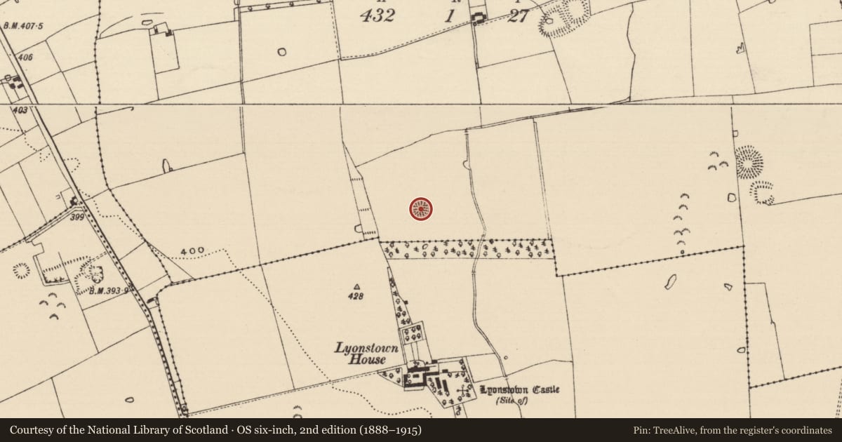 Ordnance Survey six-inch map, 2nd edition (1888–1915) covering the location of Ringfort - rath, Ballycomisk, County Tipperary South, with a pin at the register's coordinates