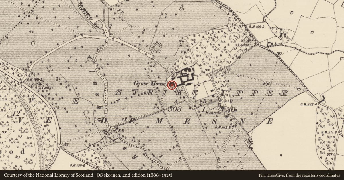 Ordnance Survey six-inch map, 2nd edition (1888–1915) covering the location of House - 18th/19th century, Strike Upper, County Tipperary South, with a pin at the register's coordinates