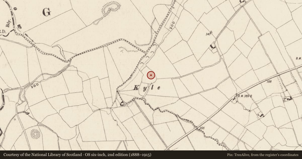 Ordnance Survey six-inch map, 2nd edition (1888–1915) covering the location of Enclosure, Moneynaboola, County Tipperary South, with a pin at the register's coordinates