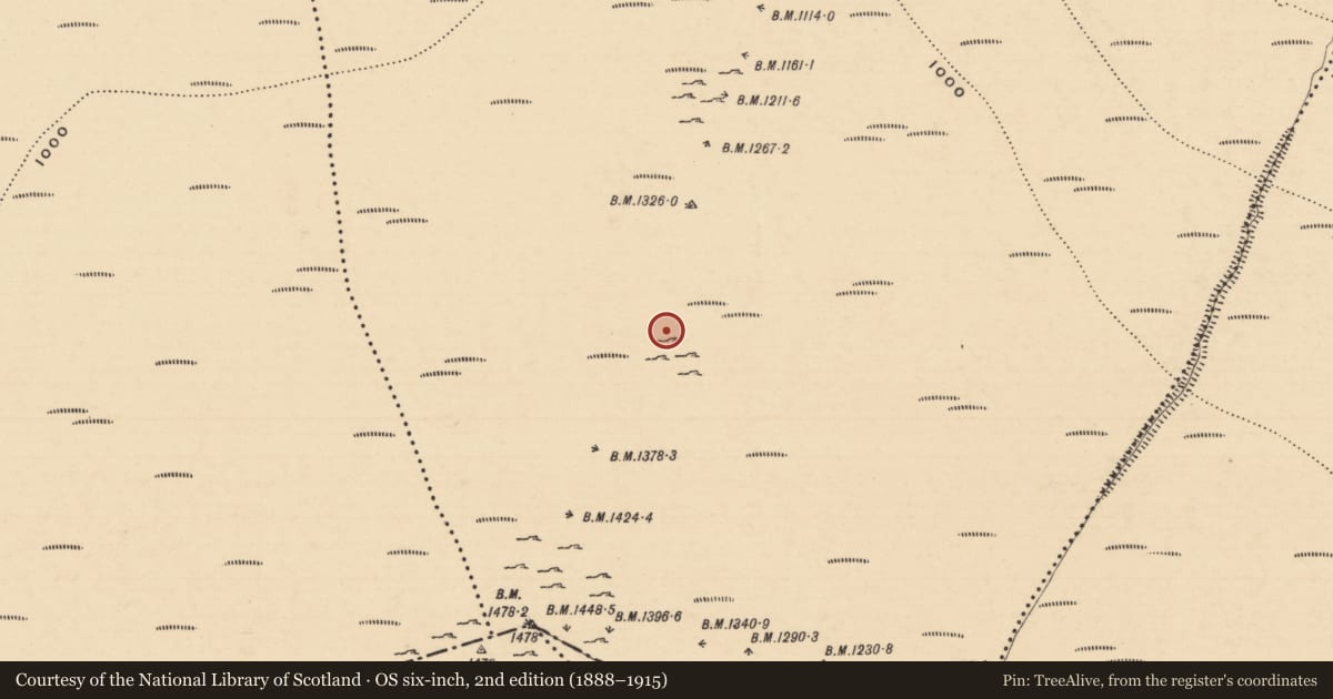 Ordnance Survey six-inch map, 2nd edition (1888–1915) covering the location of Cairn - unclassified, Toureen, County Tipperary South, with a pin at the register's coordinates
