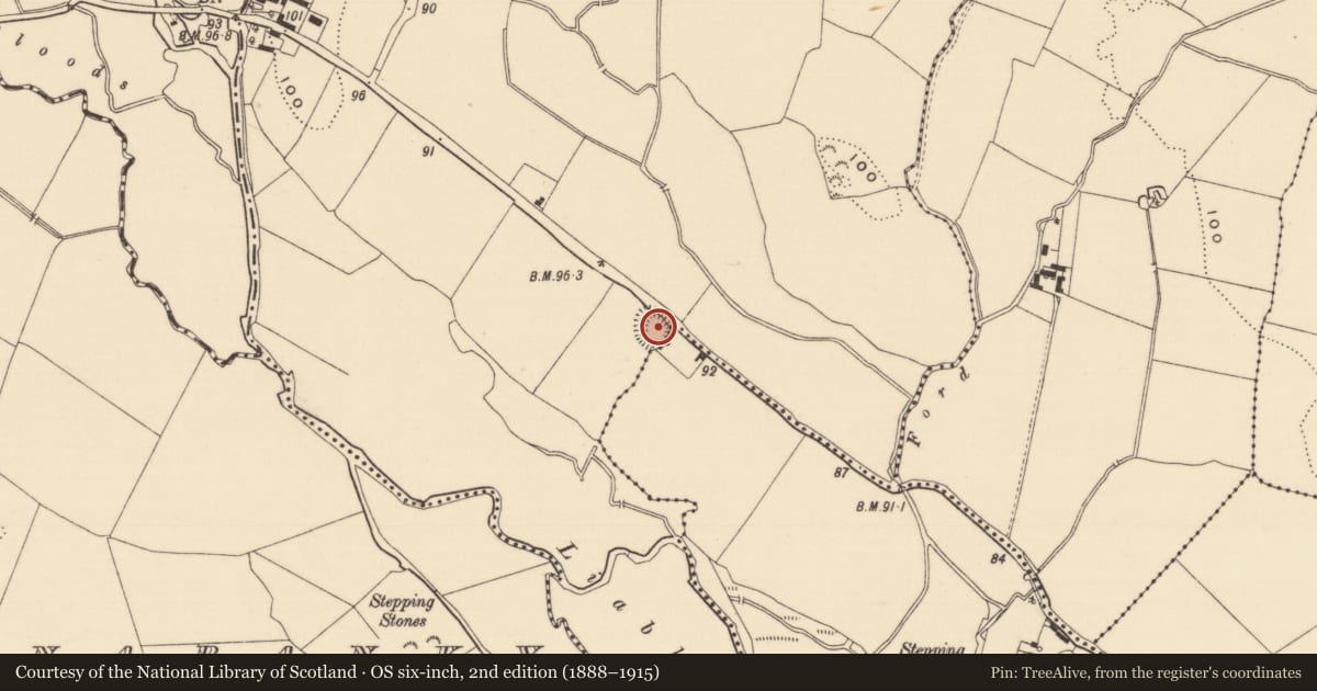 Ordnance Survey six-inch map, 2nd edition (1888–1915) covering the location of Ringfort - rath, Temple-Etney, Lisnatubbrid, County Tipperary South, with a pin at the register's coordinates