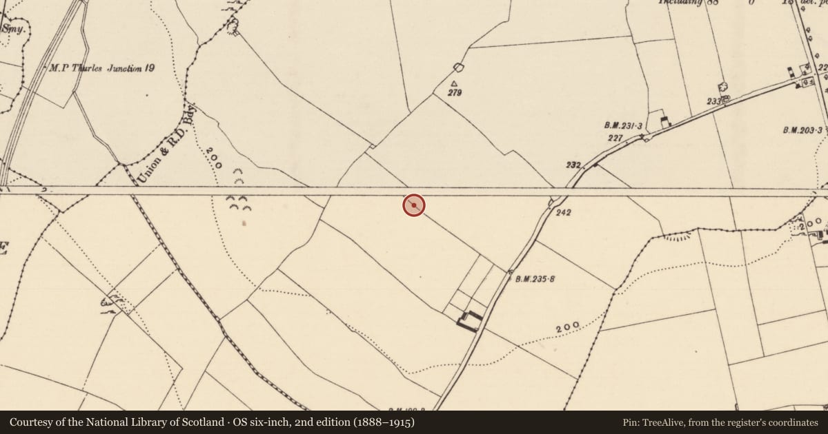 Ordnance Survey six-inch map, 2nd edition (1888–1915) covering the location of Enclosure, Kiltinan, County Tipperary South, with a pin at the register's coordinates