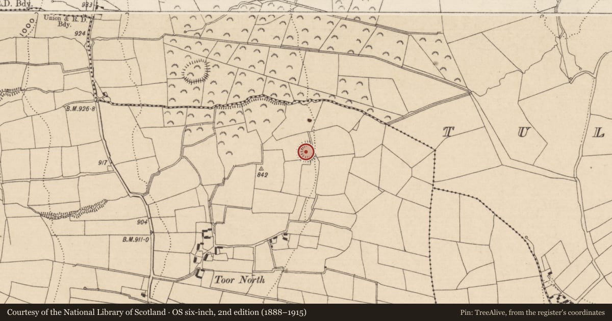Ordnance Survey six-inch map, 2nd edition (1888–1915) covering the location of Ringfort - rath, Toor (Kilcash Par.), County Tipperary South, with a pin at the register's coordinates