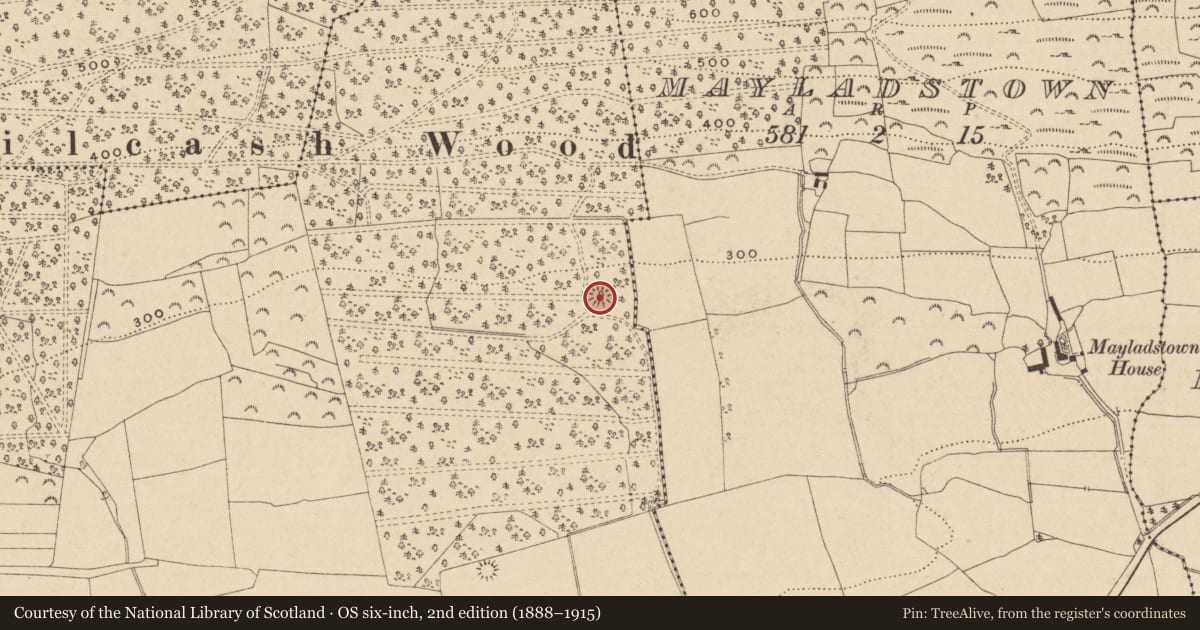 Ordnance Survey six-inch map, 2nd edition (1888–1915) covering the location of House - 17th century, Kilcash, County Tipperary South, with a pin at the register's coordinates