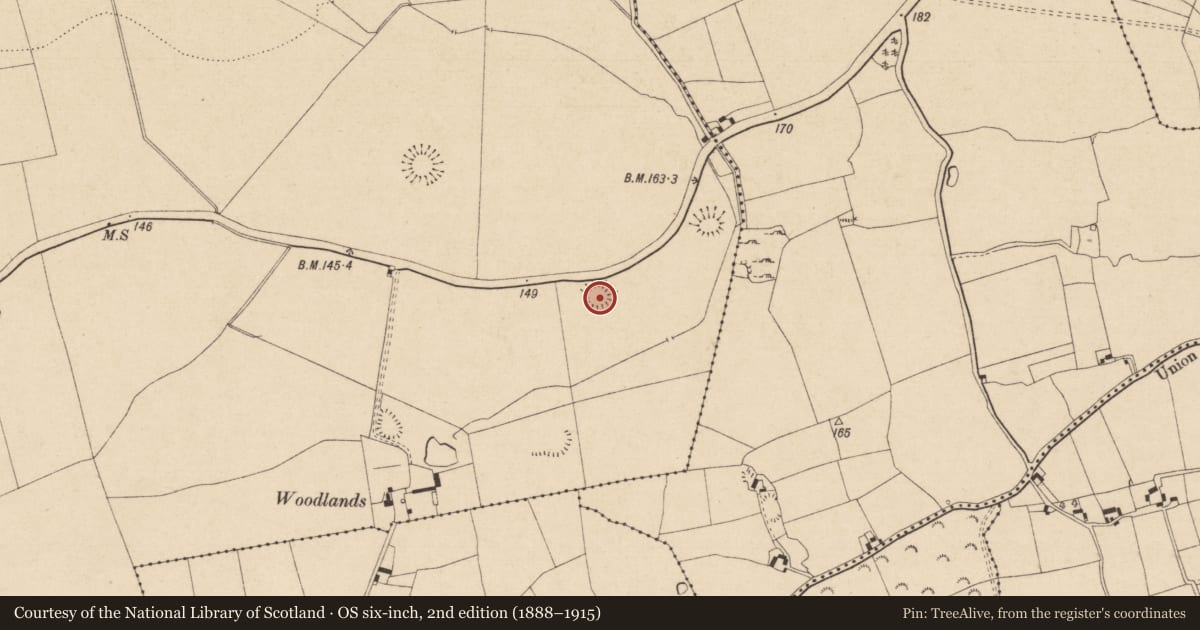 Ordnance Survey six-inch map, 2nd edition (1888–1915) covering the location of Concentric enclosure, Kilcash, County Tipperary South, with a pin at the register's coordinates