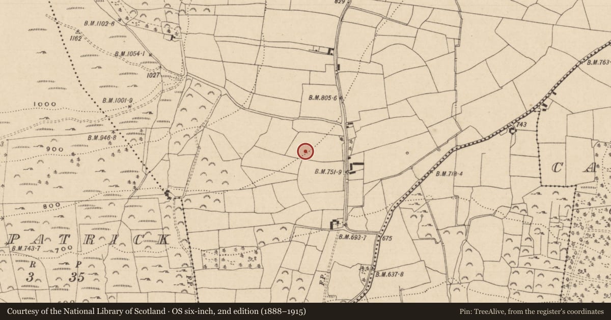 Ordnance Survey six-inch map, 2nd edition (1888–1915) covering the location of Standing stone, Toor (Kilcash Par.), County Tipperary South, with a pin at the register's coordinates