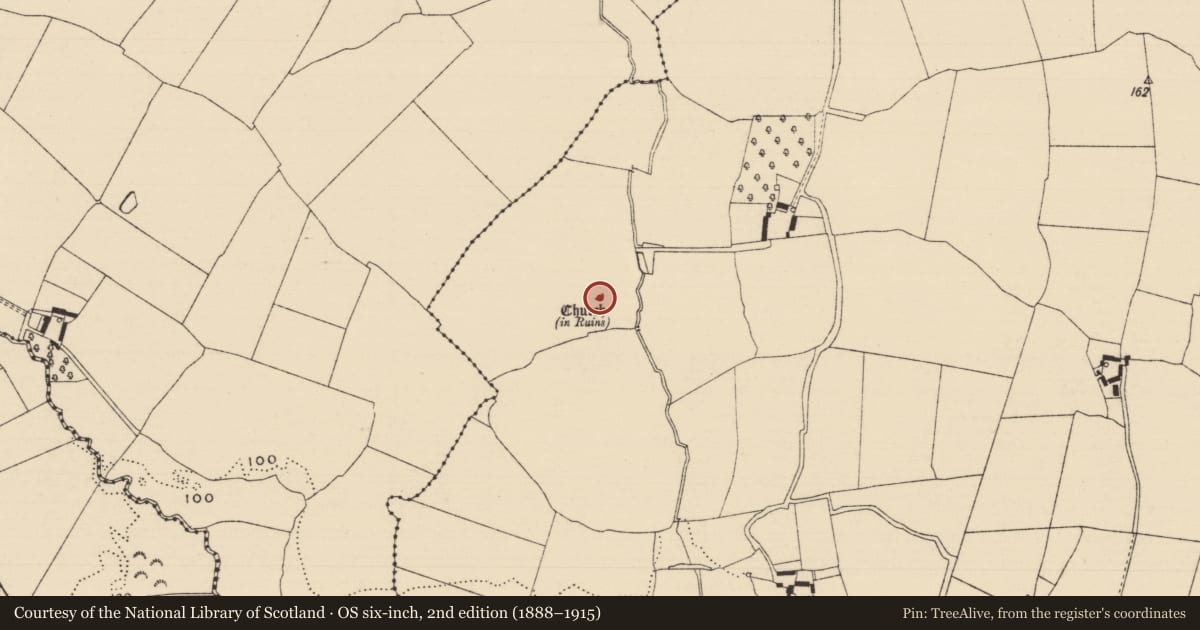 Ordnance Survey six-inch map, 2nd edition (1888–1915) covering the location of Church, MacReary, County Tipperary South, with a pin at the register's coordinates