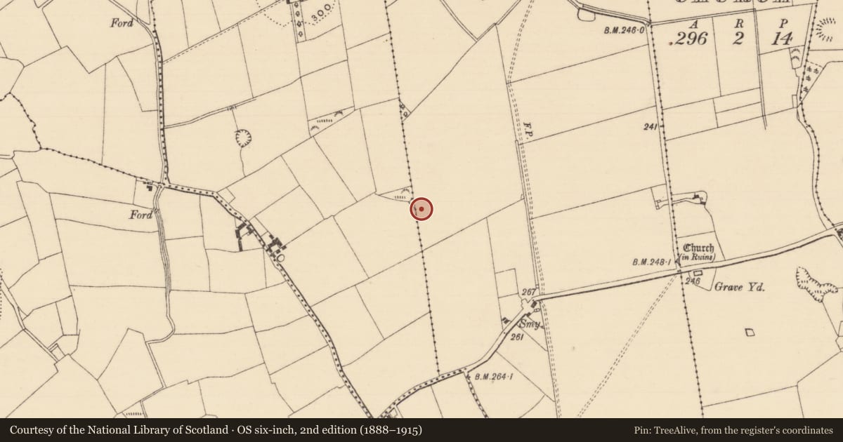 Ordnance Survey six-inch map, 2nd edition (1888–1915) covering the location of Enclosure, Poulaculleare, Tincurry, County Tipperary South, with a pin at the register's coordinates