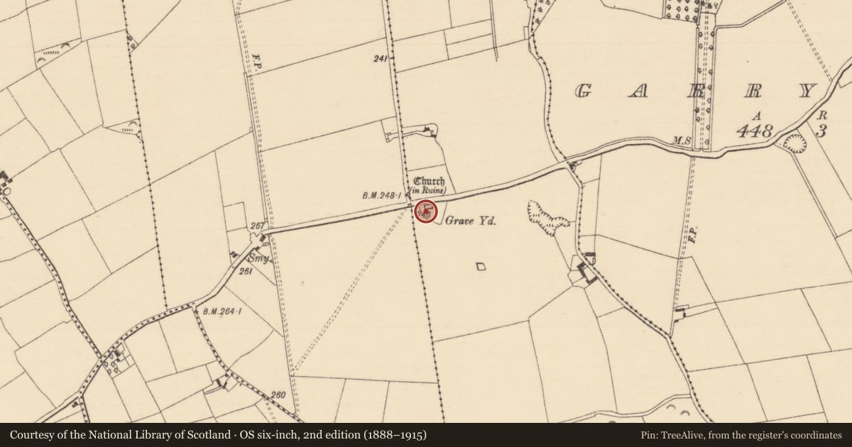 Ordnance Survey six-inch map, 2nd edition (1888–1915) covering the location of Church, Whitechurch, County Tipperary South, with a pin at the register's coordinates