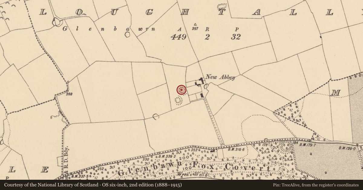 Ordnance Survey six-inch map, 2nd edition (1888–1915) covering the location of Enclosure, Loughtally, County Tipperary South, with a pin at the register's coordinates