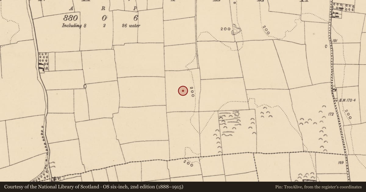 Ordnance Survey six-inch map, 2nd edition (1888–1915) covering the location of Enclosure, Garnavilla (Caher Par.), County Tipperary South, with a pin at the register's coordinates