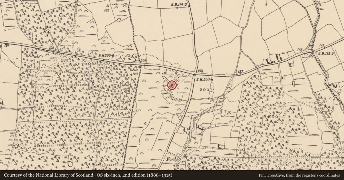 Ordnance Survey six-inch map, 2nd edition (1888–1915) covering the location of Earthwork, Bohernagore West, County Tipperary South, with a pin at the register's coordinates