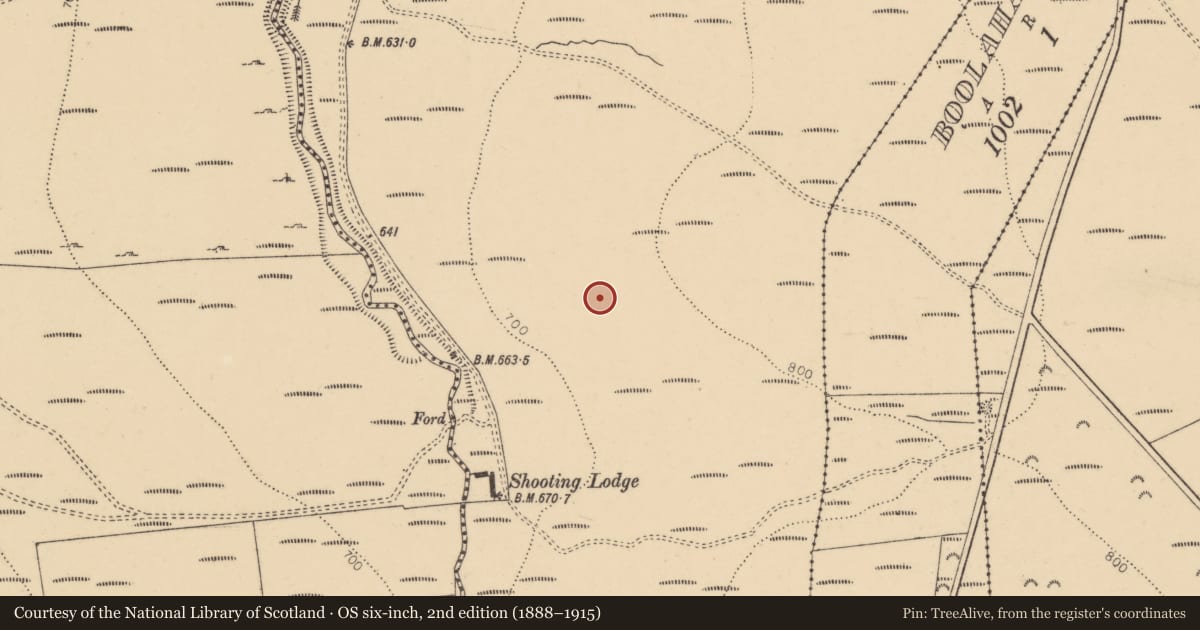 Ordnance Survey six-inch map, 2nd edition (1888–1915) covering the location of Cairn - unclassified, Clashganny West, County Tipperary South, with a pin at the register's coordinates