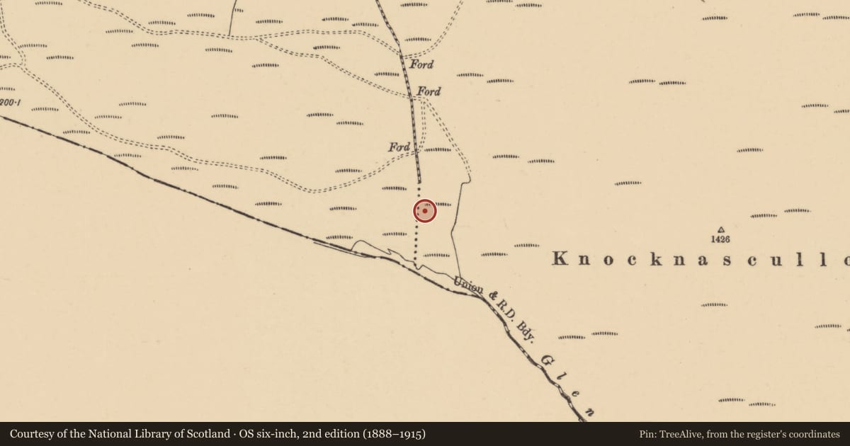 Ordnance Survey six-inch map, 2nd edition (1888–1915) covering the location of Enclosure, Middlequarter (Newcastle Par.), County Tipperary South, with a pin at the register's coordinates