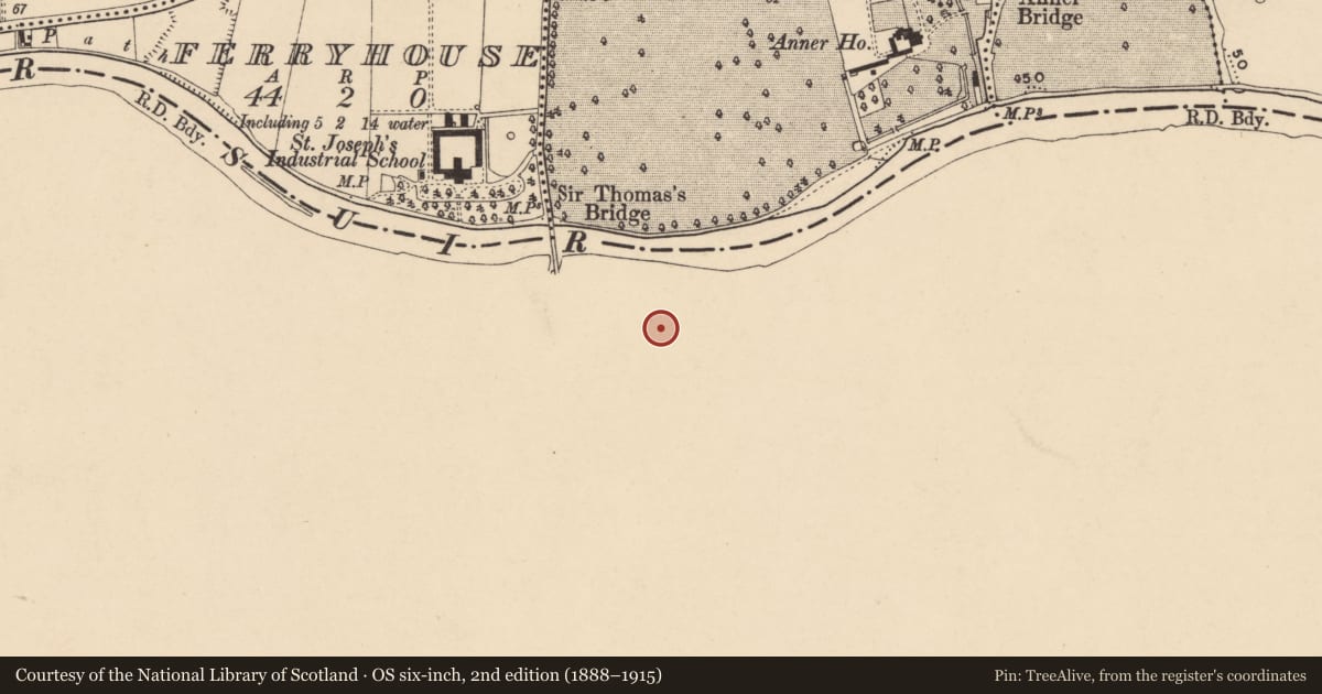 Ordnance Survey six-inch map, 2nd edition (1888–1915) covering the location of House - 17th century, Tikincor Lower, County Waterford, with a pin at the register's coordinates