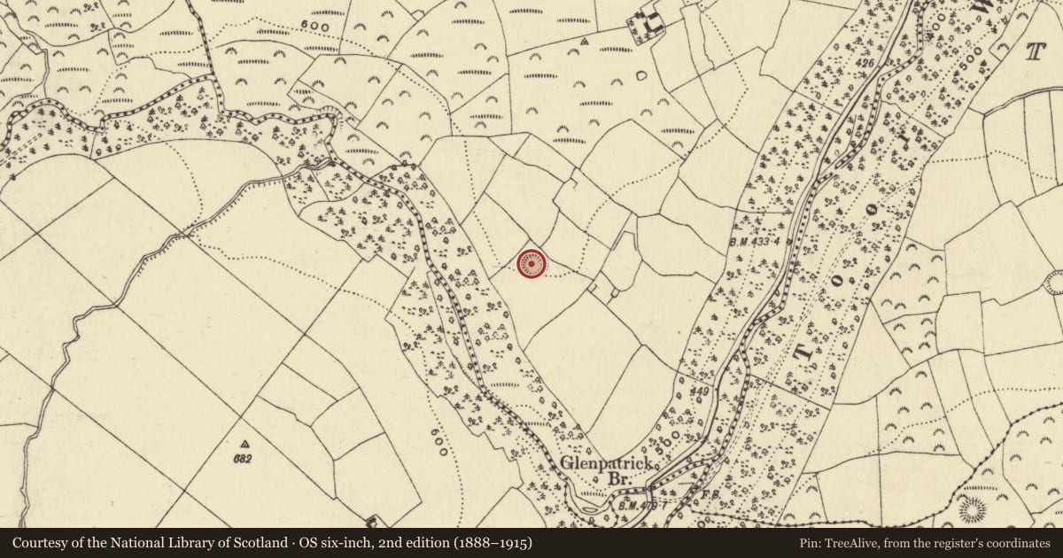 Ordnance Survey six-inch map, 2nd edition (1888–1915) covering the location of Ringfort - rath, Coolishal, County Waterford, with a pin at the register's coordinates