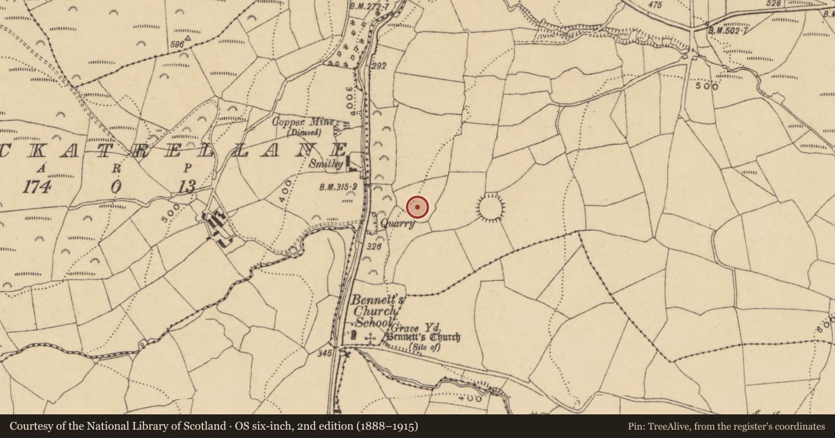 Ordnance Survey six-inch map, 2nd edition (1888–1915) covering the location of Ringfort - unclassified, Graignagower, County Waterford, with a pin at the register's coordinates
