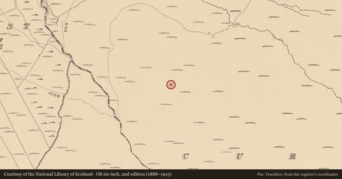 Ordnance Survey six-inch map, 2nd edition (1888–1915) covering the location of Cairn - unclassified, Curraghduff (Upperthird By., Rathgormuck Par.), County Waterford, with a pin at the register's coordinates