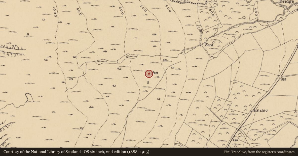 Ordnance Survey six-inch map, 2nd edition (1888–1915) covering the location of Ringfort - rath, Kilclooney, County Waterford, with a pin at the register's coordinates