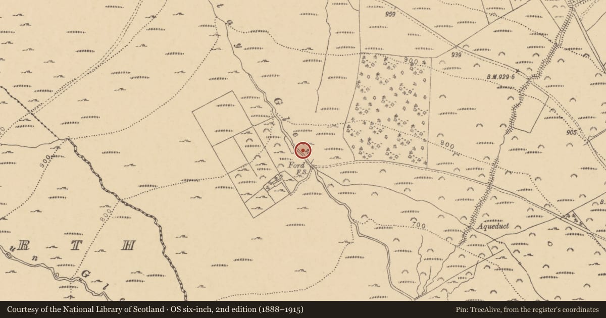 Ordnance Survey six-inch map, 2nd edition (1888–1915) covering the location of Burial, Comeraghmountain, County Waterford, with a pin at the register's coordinates