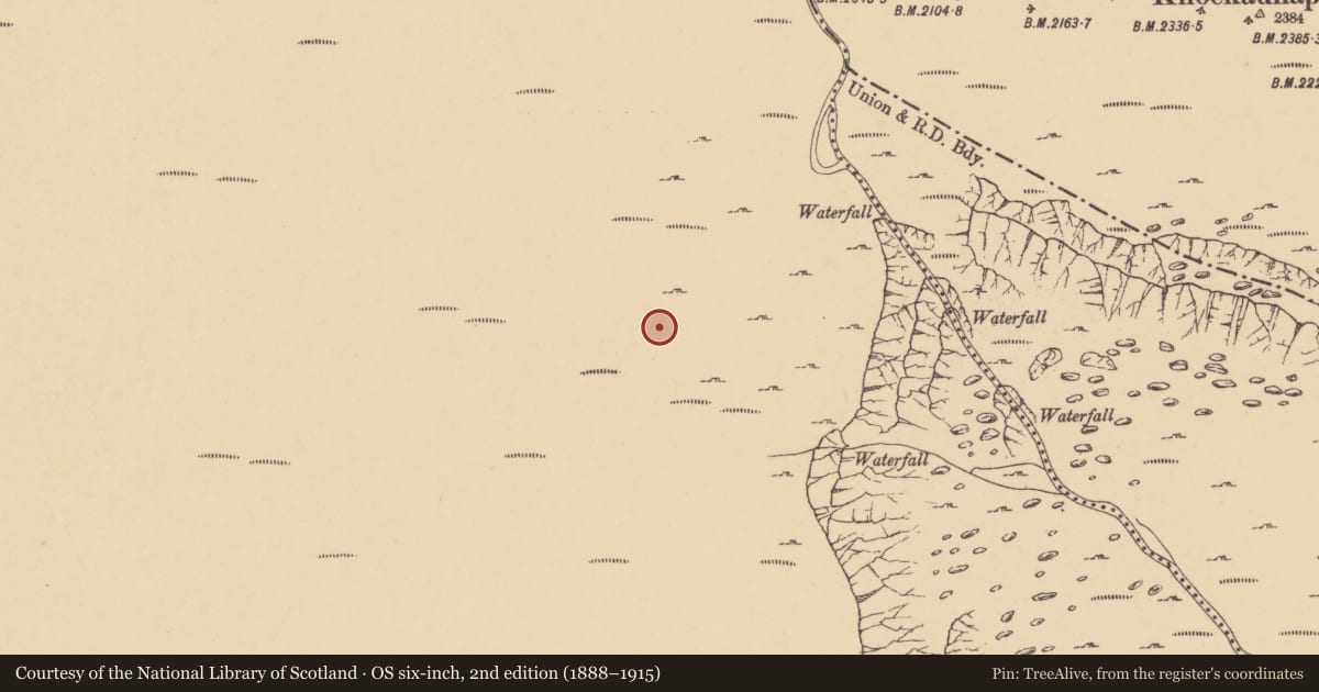 Ordnance Survey six-inch map, 2nd edition (1888–1915) covering the location of Structure, Comeraghmountain, County Waterford, with a pin at the register's coordinates