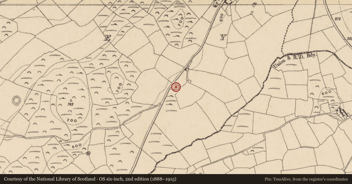 Ordnance Survey six-inch map, 2nd edition (1888–1915) covering the location of Ringfort - unclassified, Kilclooney, County Waterford, with a pin at the register's coordinates