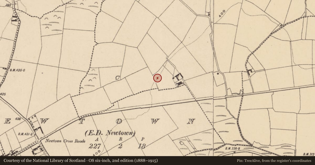 Ordnance Survey six-inch map, 2nd edition (1888–1915) covering the location of Ringfort - unclassified, Ballyhussa, County Waterford, with a pin at the register's coordinates