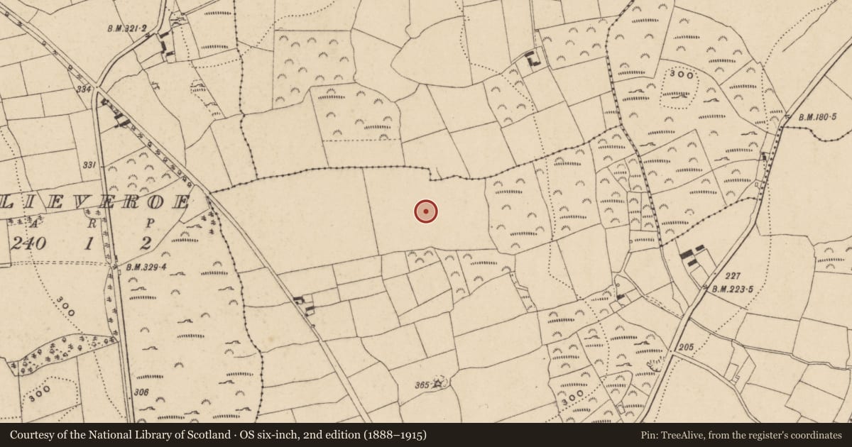 Ordnance Survey six-inch map, 2nd edition (1888–1915) covering the location of Enclosure, Sporthouse, County Waterford, with a pin at the register's coordinates