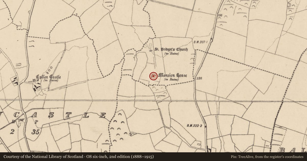 Ordnance Survey six-inch map, 2nd edition (1888–1915) covering the location of House - 18th/19th century, Kilbride North, County Waterford, with a pin at the register's coordinates