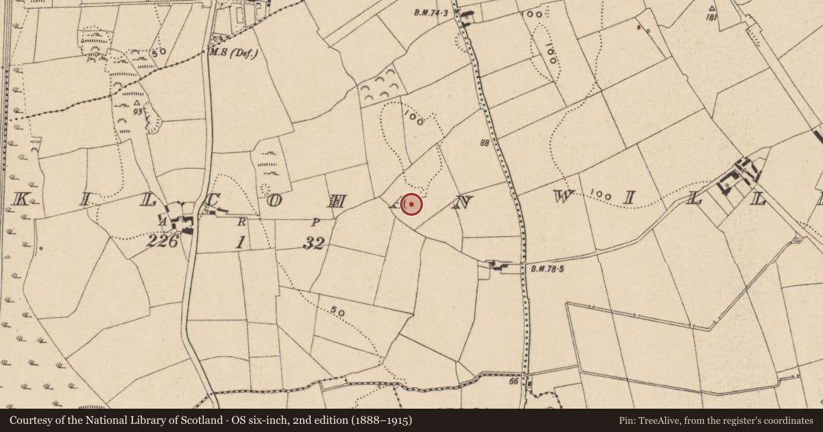 Ordnance Survey six-inch map, 2nd edition (1888–1915) covering the location of Hearth, Kilcohan, County Waterford, with a pin at the register's coordinates