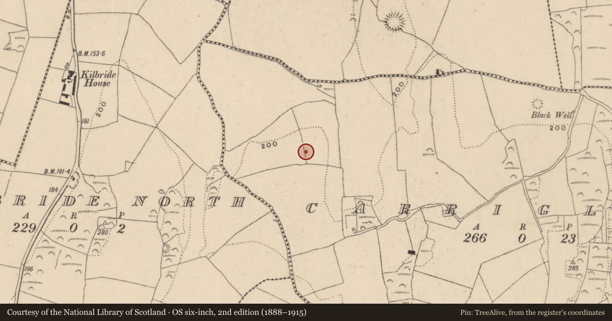 Ordnance Survey six-inch map, 2nd edition (1888–1915) covering the location of Enclosure, County Waterford, with a pin at the register's coordinates