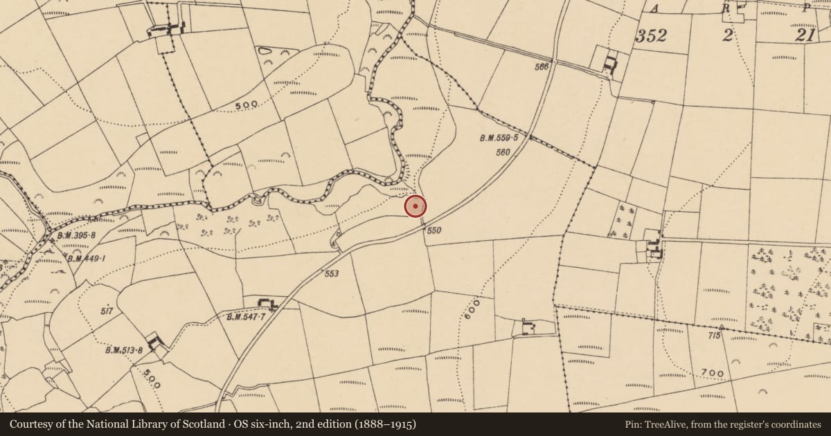 Ordnance Survey six-inch map, 2nd edition (1888–1915) covering the location of Enclosure, Cool, County Waterford, with a pin at the register's coordinates