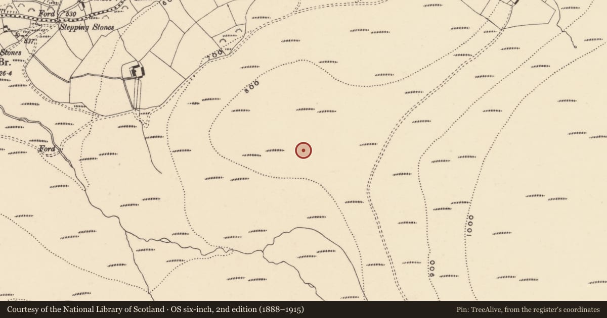 Ordnance Survey six-inch map, 2nd edition (1888–1915) covering the location of Cairn - unclassified, Coumaraglinmountain, County Waterford, with a pin at the register's coordinates