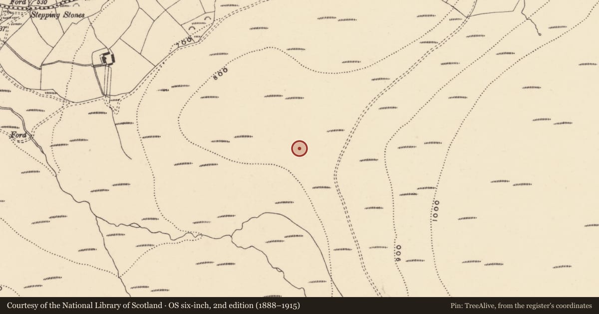 Ordnance Survey six-inch map, 2nd edition (1888–1915) covering the location of Cairn - unclassified, Coumaraglinmountain, County Waterford, with a pin at the register's coordinates
