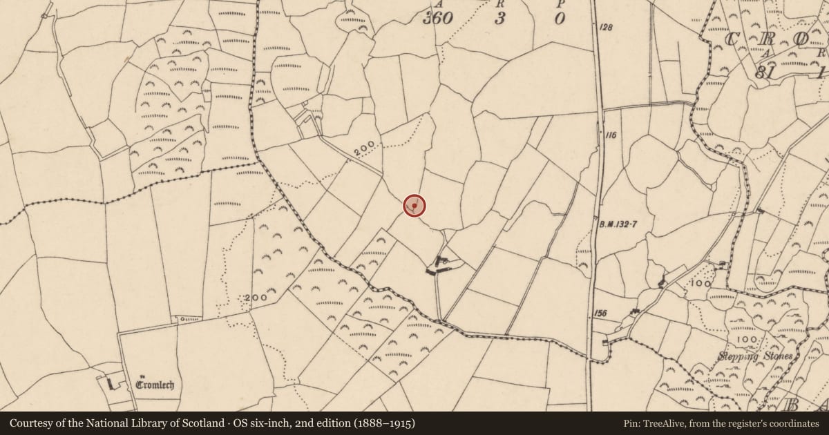 Ordnance Survey six-inch map, 2nd edition (1888–1915) covering the location of Enclosure, Shanaclone, County Waterford, with a pin at the register's coordinates