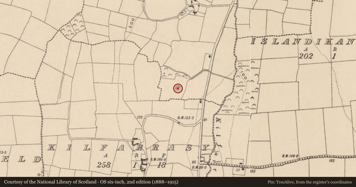 Ordnance Survey six-inch map, 2nd edition (1888–1915) covering the location of Enclosure, Monamelagh, County Waterford, with a pin at the register's coordinates
