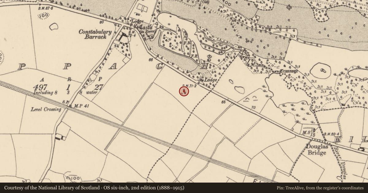 Ordnance Survey six-inch map, 2nd edition (1888–1915) covering the location of Barrow - mound barrow, Cappagh, County Waterford, with a pin at the register's coordinates