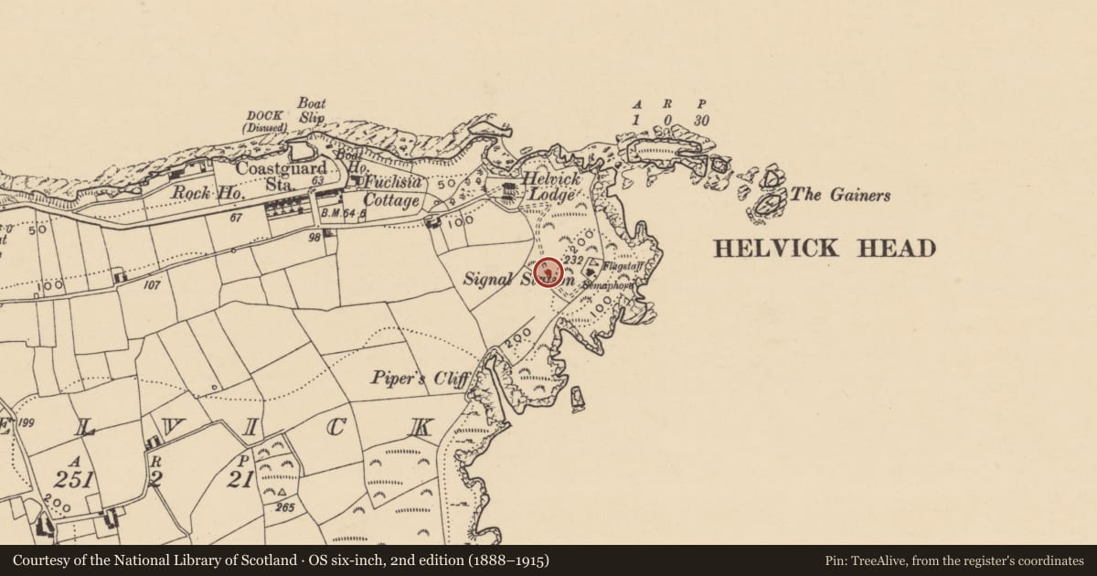 Ordnance Survey six-inch map, 2nd edition (1888–1915) covering the location of Promontory fort - coastal, Heilbhic, County Waterford, with a pin at the register's coordinates