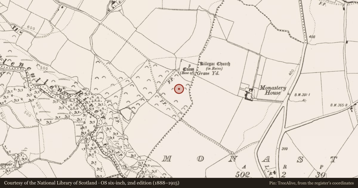 Ordnance Survey six-inch map, 2nd edition (1888–1915) covering the location of Excavation - miscellaneous, Killegar, County Wicklow, with a pin at the register's coordinates