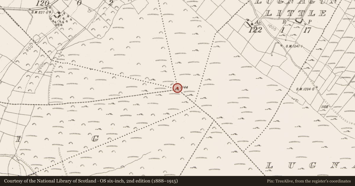 Ordnance Survey six-inch map, 2nd edition (1888–1915) covering the location of Cairn - unclassified, Blackrock, County Wicklow, with a pin at the register's coordinates
