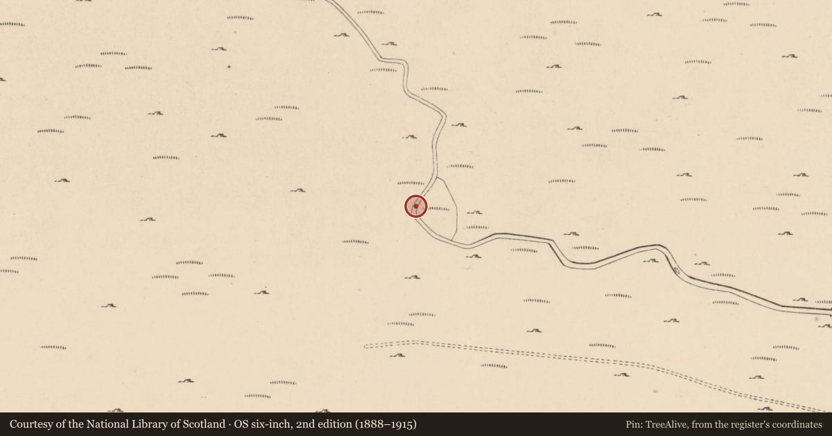 Ordnance Survey six-inch map, 2nd edition (1888–1915) covering the location of Booley hut, Cloghoge, County Wicklow, with a pin at the register's coordinates