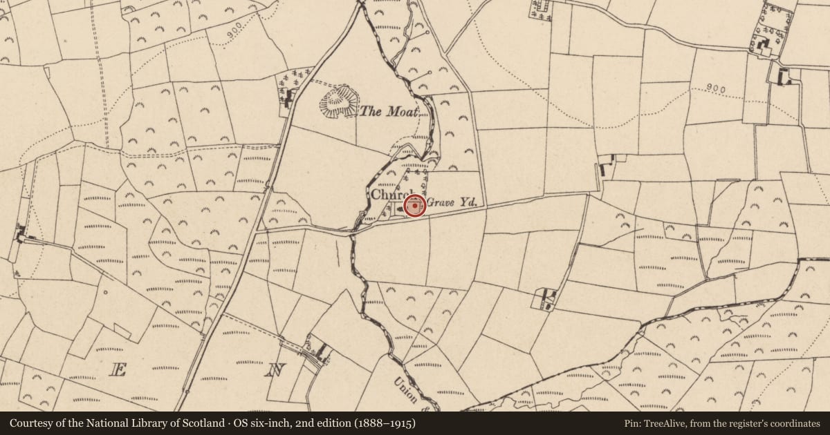 Ordnance Survey six-inch map, 2nd edition (1888–1915) covering the location of Ringfort - rath, Calary Upper, County Wicklow, with a pin at the register's coordinates