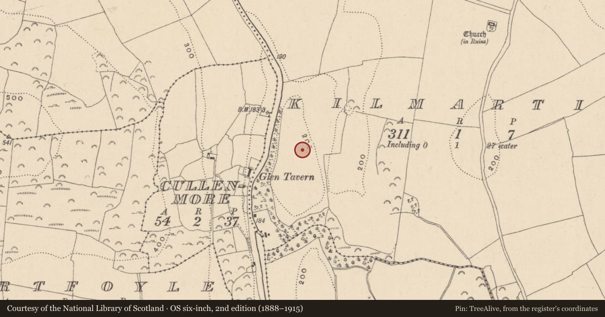 Ordnance Survey six-inch map, 2nd edition (1888–1915) covering the location of Excavation - miscellaneous, Kilmartin, County Wicklow, with a pin at the register's coordinates