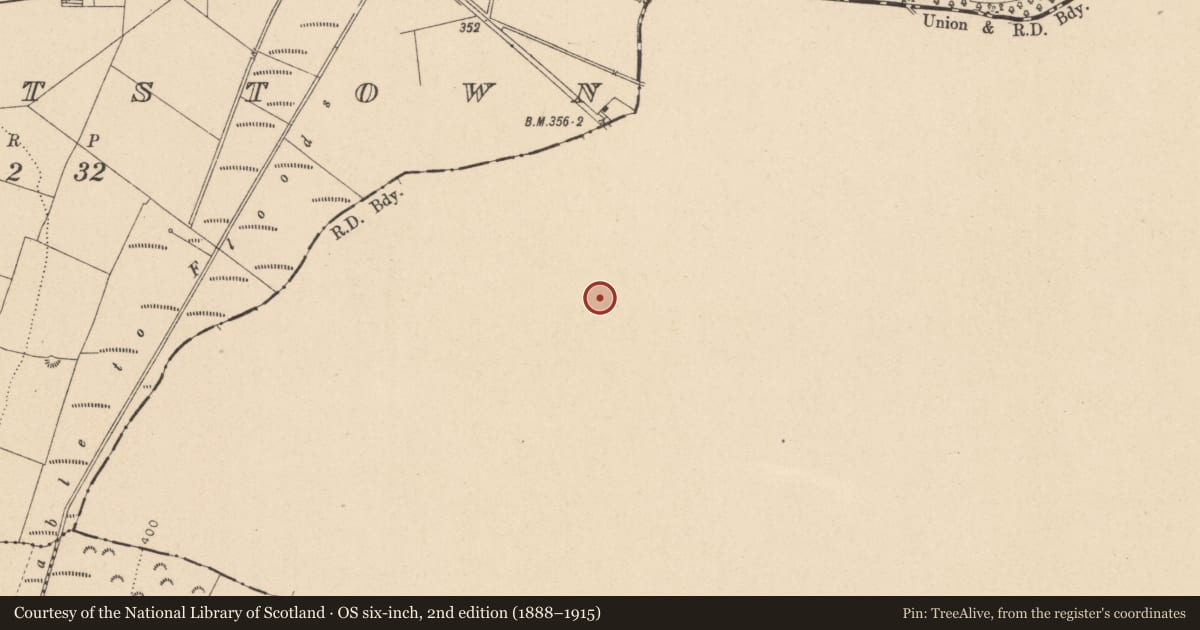 Ordnance Survey six-inch map, 2nd edition (1888–1915) covering the location of Enclosure, Knockdoo, County Wicklow, with a pin at the register's coordinates