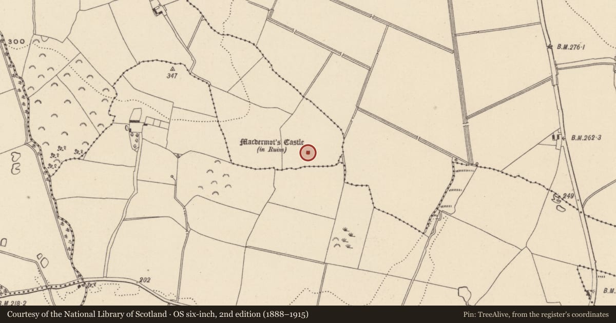Ordnance Survey six-inch map, 2nd edition (1888–1915) covering the location of Gateway, Ballynagran, County Wicklow, with a pin at the register's coordinates