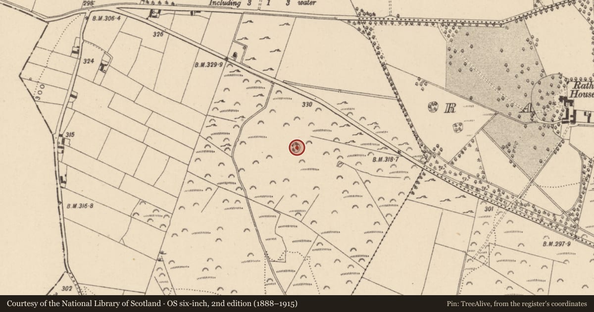 Ordnance Survey six-inch map, 2nd edition (1888–1915) covering the location of Enclosure, Knockloe, County Wicklow, with a pin at the register's coordinates