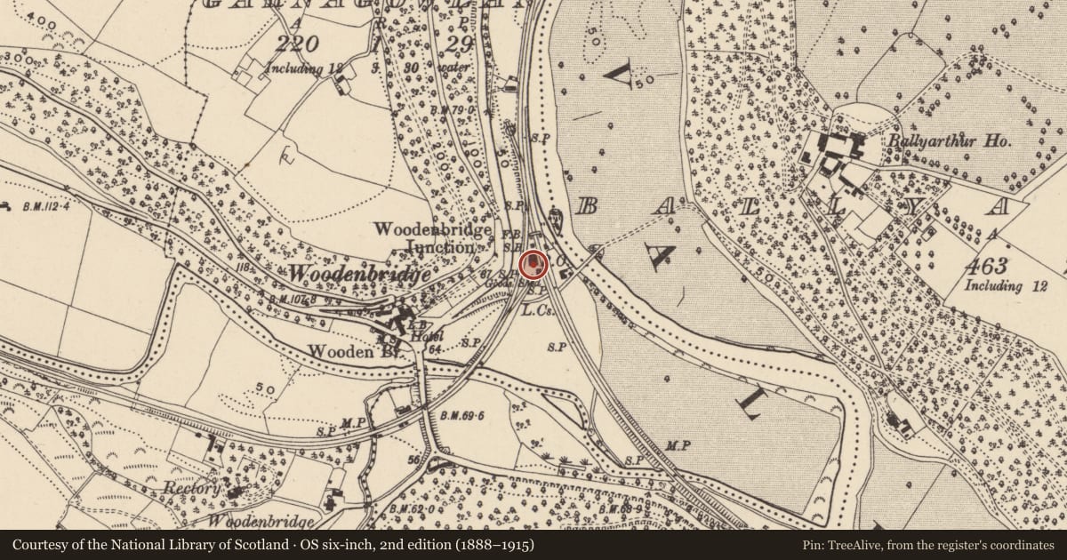 Ordnance Survey six-inch map, 2nd edition (1888–1915) covering the location of Enclosure, Garnagowlan, County Wicklow, with a pin at the register's coordinates