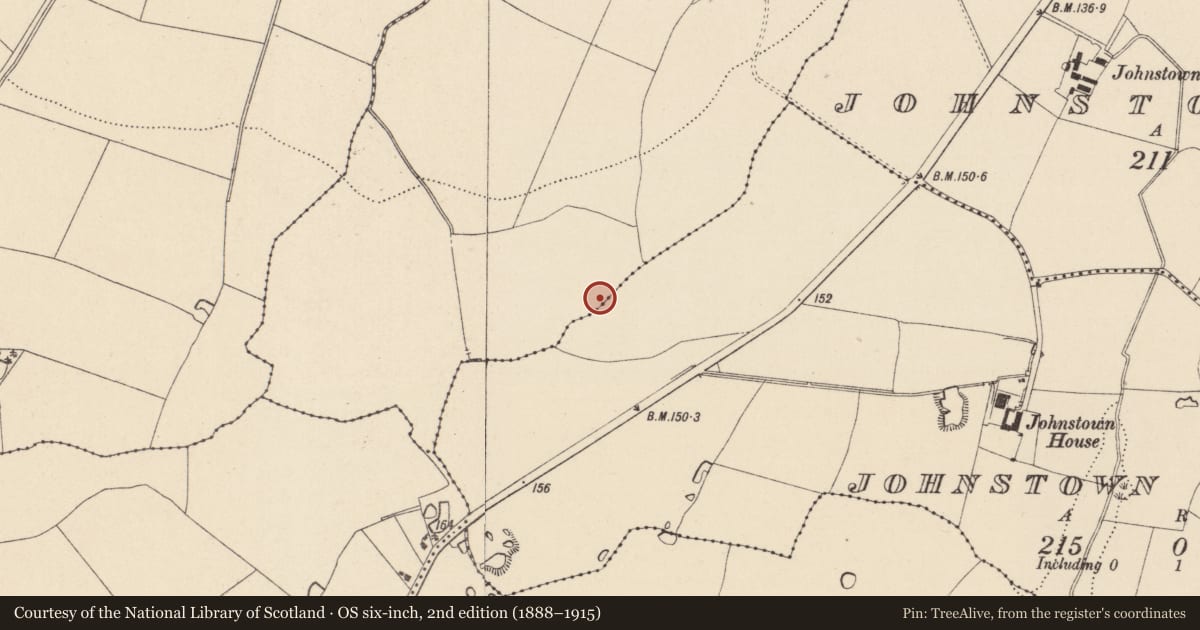 Ordnance Survey six-inch map, 2nd edition (1888–1915) covering the location of Road - road/trackway, County Wicklow, with a pin at the register's coordinates