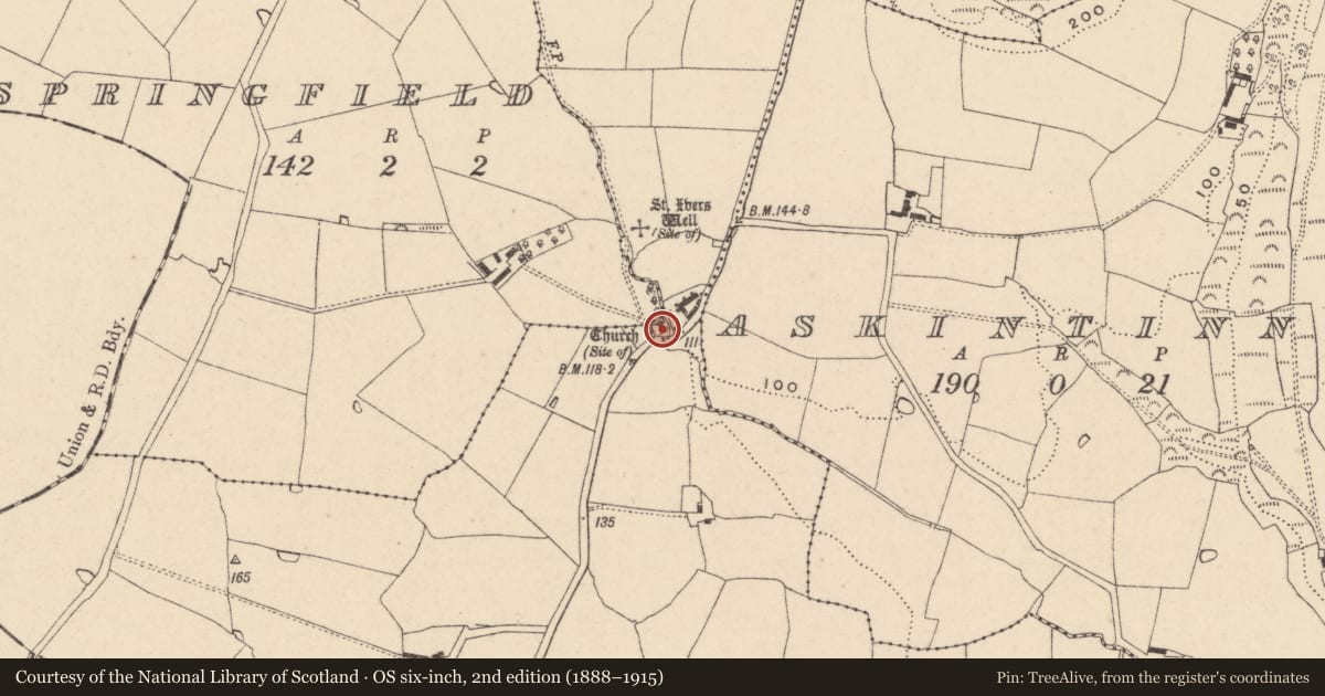 Ordnance Survey six-inch map, 2nd edition (1888–1915) covering the location of Graveyard, Ballinabanoge, County Wicklow, with a pin at the register's coordinates
